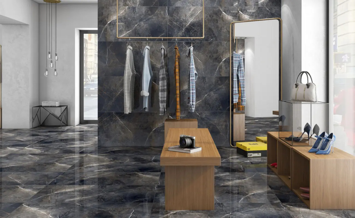 Storm-blue marble boutique